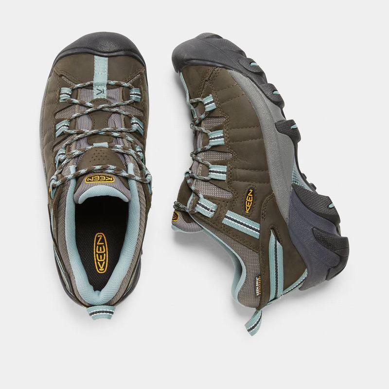 Keen Targhee II Waterproof - Kadın Trekking Ayakkabısı - Siyah Zeytin Yeşili/Mavi - Turkey (463105ZS